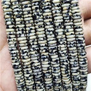 Natural Dalmatian Jasper Heishi Spacer Beads, approx 6mm