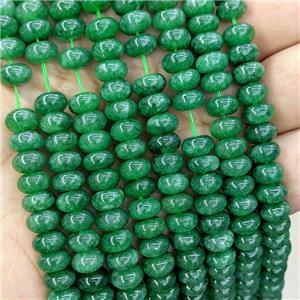 Jade Beads Green Dye Smooth Rondelle, approx 8mm