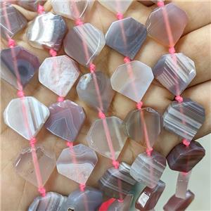 Natural Pink Botswana Agate Heart Beads, approx 16mm