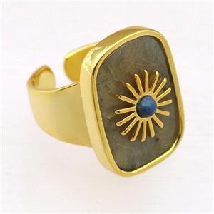 Labradorite Rings, approx 16-22mm