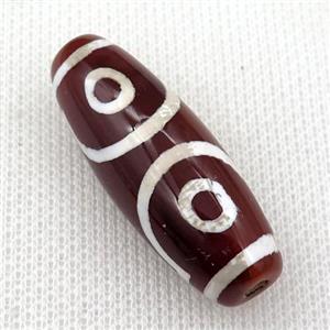 Dzi Agate barrel beads, approx 16-40mm