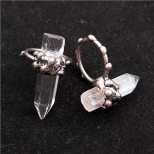 Crystal Quartz Rings, antique red, approx 12-30mm, 22mm dia