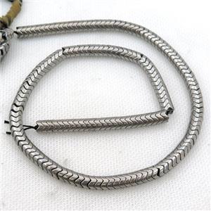 Hematite wave beads, snakeskin, approx 6mm