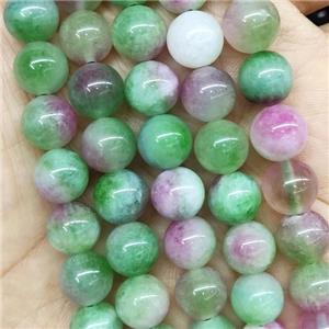 round Jade Beads, green, dye, approx 8mm dia