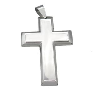 raw Stainless Steel cross pendant, approx 42-61mm