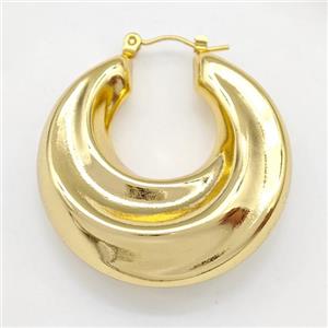 304 Stainless Steel Latchback Earring Gold Plated, approx 36mm