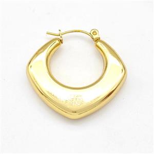 304 Stainless Steel Earring Hollow Gold Plated, approx 30mm