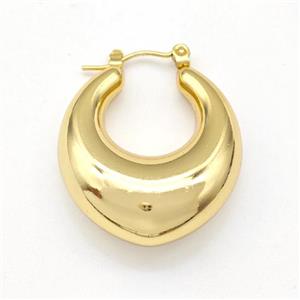 304 Stainless Steel Earring Hollow Gold Plated, approx 25-28mm