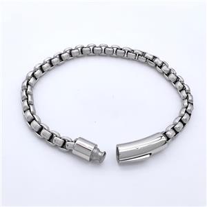 Raw 304 Stainless Steel Bracelet, approx 8-30mm, 6mm, 21cm length