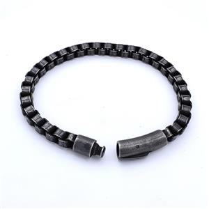 304 Stainless Steel Bracelet Antique Black, approx 8-30mm, 6mm, 21cm length