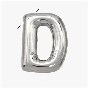 Raw Stainless Steel Letter-D Pendant, approx 15-18mm