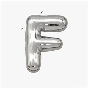 Raw Stainless Steel Letter-F Pendant, approx 15-18mm