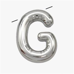 Raw Stainless Steel Letter-C Pendant, approx 15-18mm