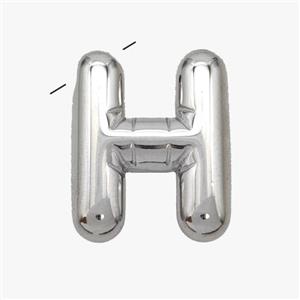 Raw Stainless Steel Letter-H Pendant, approx 15-18mm