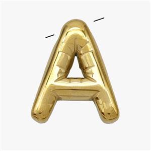 Stainless Steel Letter-A Pendant Gold Plated, approx 15-18mm