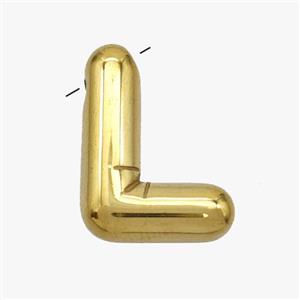 Stainless Steel Letter-L Pendant Gold Plated, approx 15-18mm