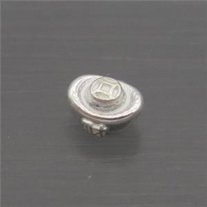 Sterling Silver Beads Yuanbao, approx 4.5-5mm