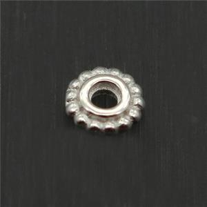 Sterling Silver Spacer Beads Flower, approx 5mm