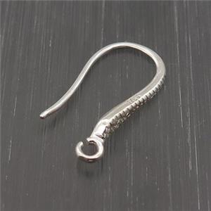 Sterling Silver Hook Earring Pave Zircon, approx 10-15mm