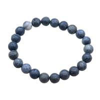 Blue Coral Fossil Bracelet Stretchy Round, approx 8mm dia