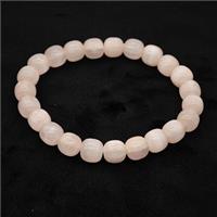 Pink Selenite Bracelet Stretchy Barrel, approx 8x8mm