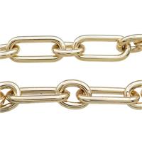 Aluminium Paperclip Chain Gold Plated, approx 12-15mm, 12-26mm
