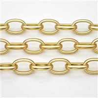 Copper Rolo Chain Matte Gold Plated, approx 9-13mm