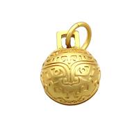 Copper Bell Pendant 18K Gold Plated, approx 12mm