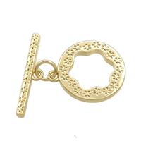 Copper Toggle Clasp Gold Plated, approx 15mm, 22mm