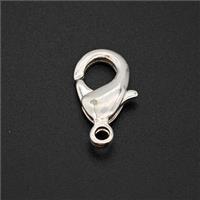 Copper Lobster Clasp Shiny Silver, approx 8mm