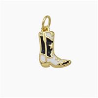 Boot Charms Copper Shoe Pendant Enamel Gold Plated, approx 10-12mm