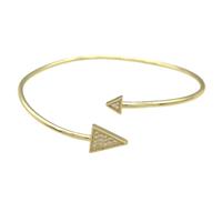 Copper Bangle Pave Zircon Triangle Gold Plated, approx 6mm, 10-12mm, 55-65mm