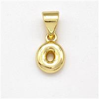Copper Letter-O Pendant Gold Plated, approx 6-7mm