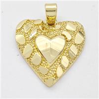 Copper Heart Pendant Nugget Gold Plated, approx 20mm
