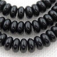 Black Onyx Agate Rondelle Beads, approx 6x12mm