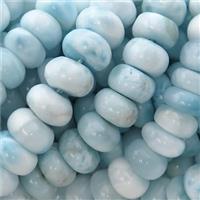 Natural Larimar Rondelle Beads Blue Smooth, approx 7mm