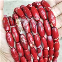 Natural Red Jasper Rice Beads B-Grade, approx 12-28mm