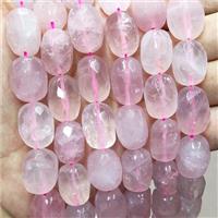 Natural Pink Rose Quartz Nugget Beads Freeform Faceted, approx 12-16mm