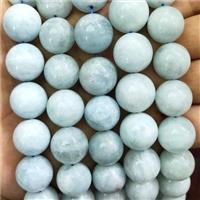 Natural Blue Aquamarine Beads Smooth Round, approx 17mm