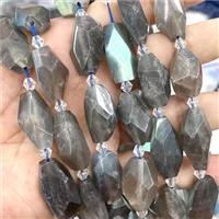 Natural Labradorite Beads Freeform Faceted, approx 11-20mm