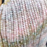 Natural Morganite Beads Multicolor Faceted Rondelle, approx 4.7-5.5mm