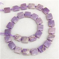 Natural Phosphosiderite Beads Faceted Square Purple, approx 9-12mm