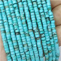 Natural Blue Magnesite Turquoise Heishi Beads, approx 4mm