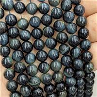 Blue Tiger Eye Stone Beads Smooth Round Natural Color, approx 8mm