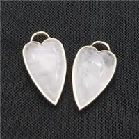 Clear Quartz Heart Pendant Gold Plated, approx 18-35mm