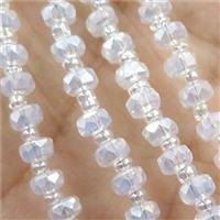 Crystal Glass Beads, faceted rondelle, approx 4mm, 62cm length