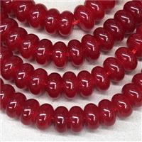 Jadeite Glass Rondelle Beads Red, approx 10mm, 50pcs per st