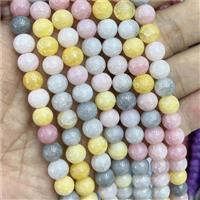 Ceramic Glass Beads Smooth Round Mixed Color, approx 8mm dia