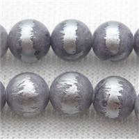 round gray Silvery Jade Beads, approx 8mm dia