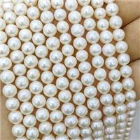 Natural Freshwater Pearl round Beads AAA-grade, approx 7-8mm